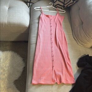 Pink Striped Button-Down Dress